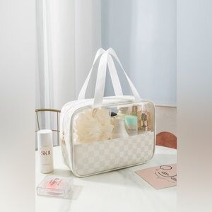 Zenana CHECKERED PATTERN TRAVEL CLEAR BAG